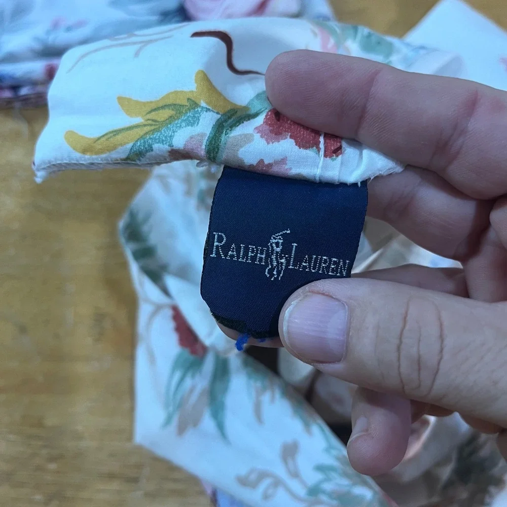 Vtg Ralph Lauren South Hampton Floral Cotton Standard Pillowcase Pair Set of 2